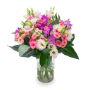 Flower of roses, freesias and lisianthus